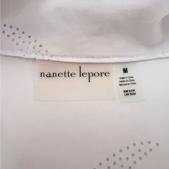 Nanette Lepore White Utility Sport Rain Jacket Stand-Up Collar M - Picture 5 of 8